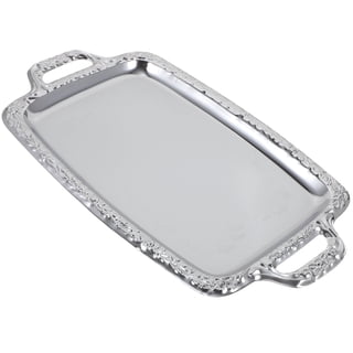 Small Silver Stainless Steel Trays (2-Pack) - 9"x3.7" Mirror Finish For Spoon Rest, Vanity, & Organizing