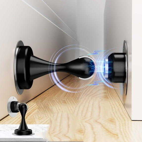 1Pc Magnetic Door Stop - No Drill Stainless Steel Door Holder With Strong Magnet Thickened Design Quiet Operation Anti - Collision, For Bedroom Doors Bathroom Doors