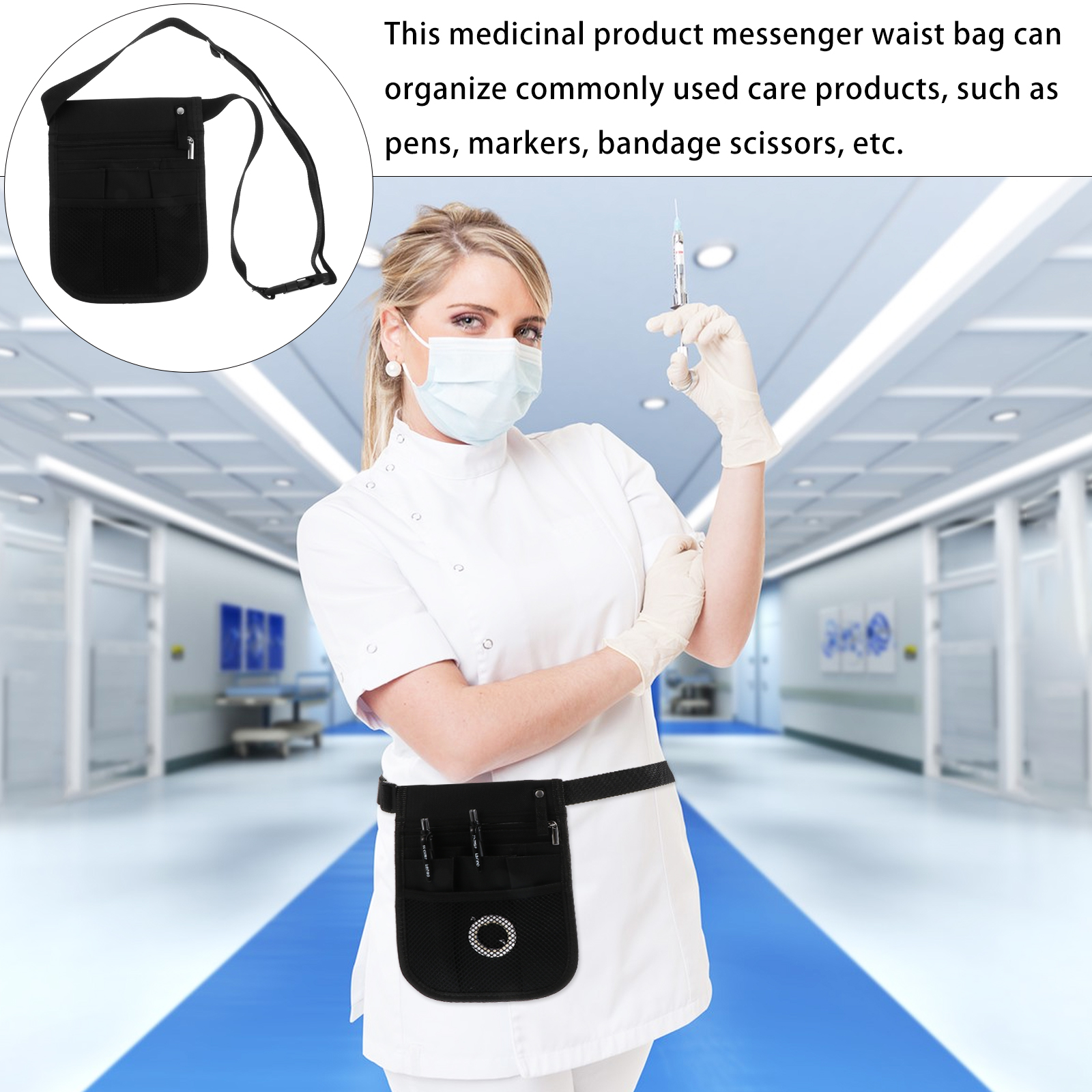1Pc Medical Staff Waist Bag Portable Shoulder Bag Tool Storage Bag for