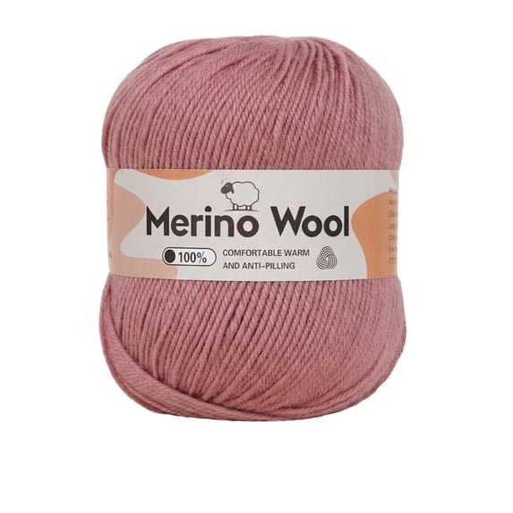 1Pc Merino Wool Yarn For Crochet, Soft Hand Knitting Thread For Diy Crafts Scarf Hat Blanket, Ideal For Beginners & Enthusiasts