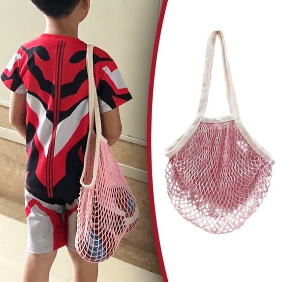 1Pc Mesh Grocery Bags,Reusable Cotton String Shopping Totes With Long Handles,Heavy Duty Net Shopping Mesh Bags for Farmers Market,Fruit,Vegetable Storage & Beach,String Bag,Market Bag,Mesh Tote Bag
