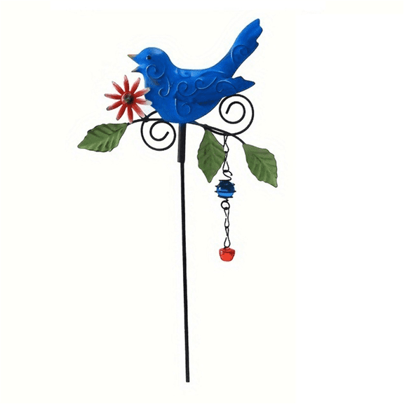 1Pc Metal Bird Garden Stake Wind Chime with Bell Outdoor Decor Christmas Decorations Chime,D
