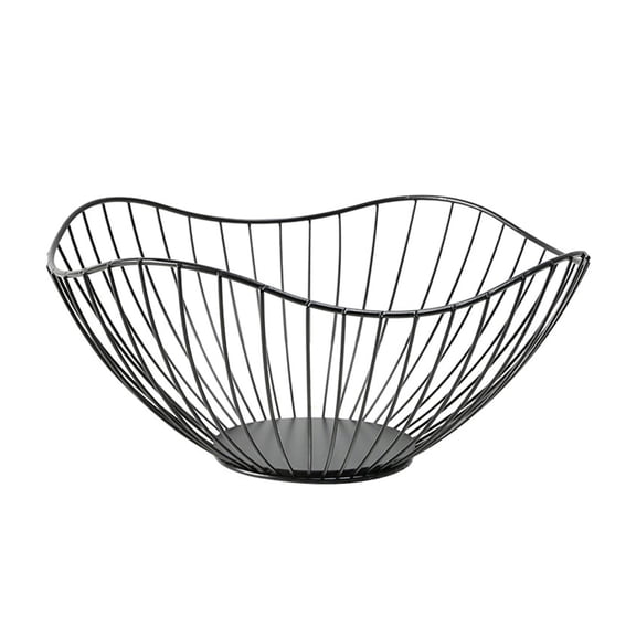 1Pc Metal Fruit Basket,Black Fruit Bowl for Kitchen Counter,Modern Wire Basket Iron Fruit Basket,Wire Storage Basket for Vegetable Snack Candy,Serving Bowls Basket Holder Table Centerpiece,Black