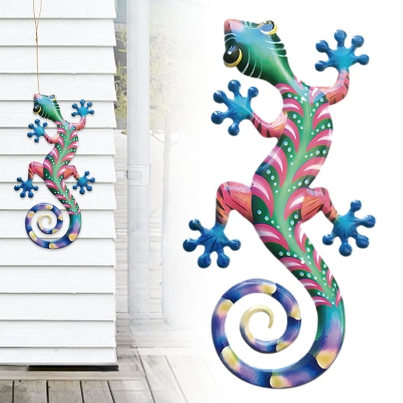 1Pc Metal Gecko Wall Decor,Metal Wall Decor Outdoor Wall Sculpture Metal Wall Decor for Patio Garden Restaurant Home,Outdoor Lizards Hanging Decoration for Garden Yard Fence Patio Balcony,3.15"x1"