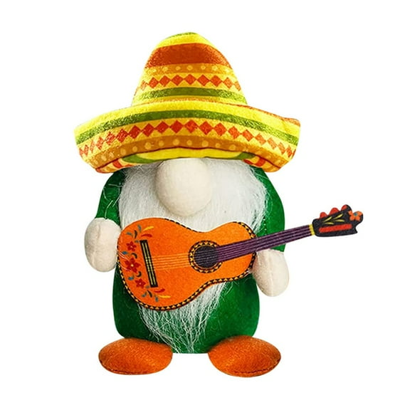 1Pc Mexico Gnome Fiesta Sombrero Guitar Maracas Taco Tuesday Tomte Nisse Summer Mexican Decor Home Kitchen Pinata Tiered Tray Table Ornament
