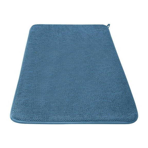 1Pc Microfiber Dish Drying Mat, 20x15 inch Absorbent Dish Drainer Kitchen Counter, Large Size Dish Drying Pad for Countertops, Sinks, Draining Racks, Dishes Fruits Placement Mats(Blue1,20x15")