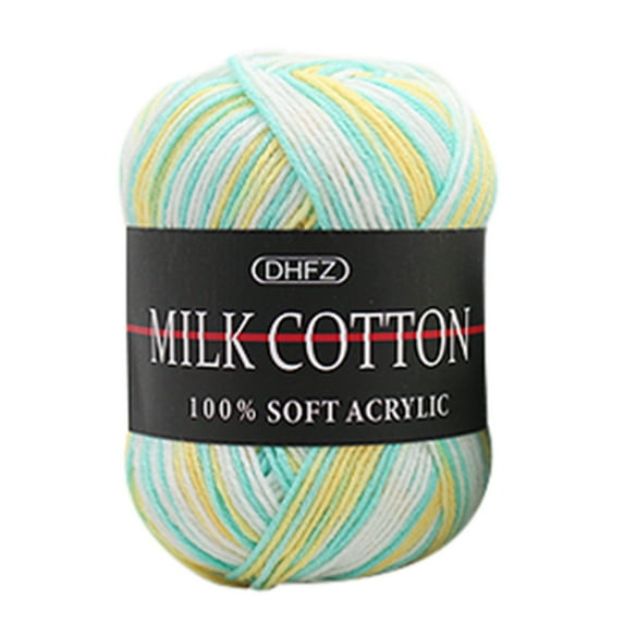 1Pc Milk Cotton Yarn Colorful Hand Knitting 50G Knitting Crochet Milk Soft Cotton Wool Yarn J