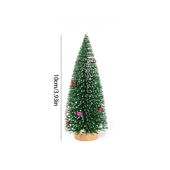 1Pc Mini Christmas Tree Cedar Tree Snowflake Pine Needle Tree Doll House Festival Tabletop Miniature Snow Decor