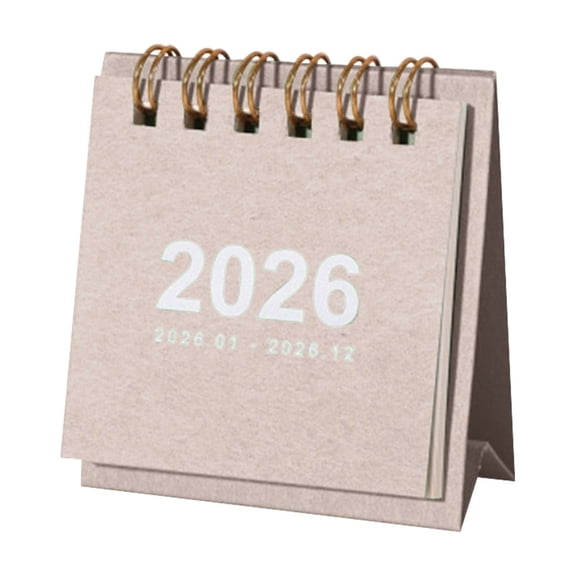 1Pc Mini Desk 2026 Calendar, Jan.2026-Dec.2026, Small Standing Flip Plain Desk Calendar 2026, Monthly Desktop Calendar for Daily Schedule Home Office Supplies, 1Pc, Multicolor(Grey,2.5x1.3x2.9")