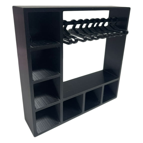 1Pc Mini Doll Clothes Wardrobe Organizer, 7-Compartment Storage & Display Case with Hangers, Miniature Closet for Doll Accessories, Compact Dollhouse Furniture with Drawers, Ideal for 6-7 Inch Doll