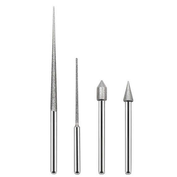 1Pc Mini Drill Diamond Grinding Head 3Mm Shank Carving Needle Grinding Rods Diamond Engraving Drilling Grinding For Rotary Tool B Smile Home