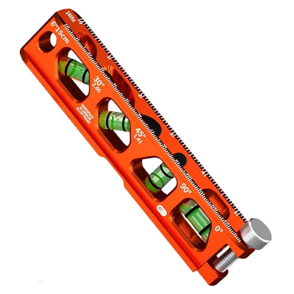 1Pc Mini High- Scale Level Ruler, Magnetic Pipeline Leveling & Measuring Tool 6inch