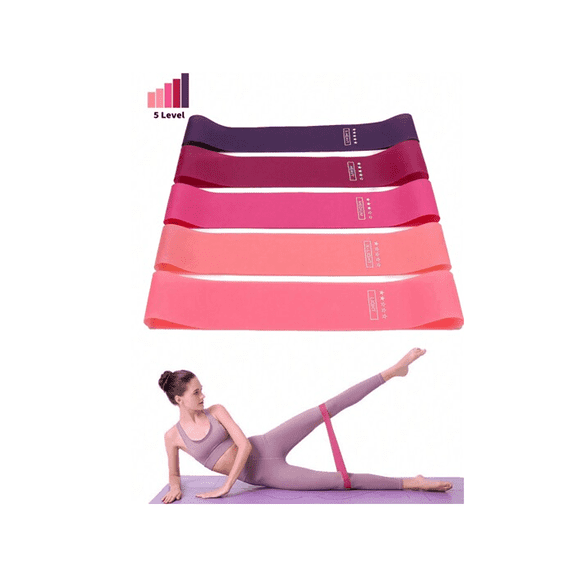 1Pc Mini Ring Resistance Bands Leg And Hip Stretching Exercise Home Yoga Fitness Training Equipment Body Training Exercise Belt Purple 30 Pounds