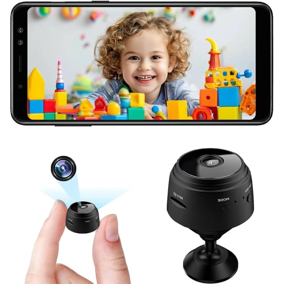 1Pc Mini Security Camera 1080P HD WiFi Indoor Outdoor Camera with Night Vision, 150 Wide Angle, Compatible with iOS and Android