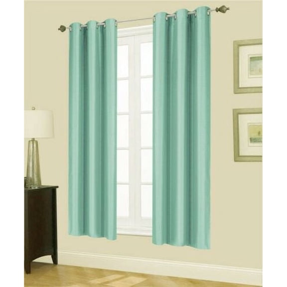 1Pc Mint Green Noa White Lined Heavy Blackout Energy Efficent Panel 35 x 63