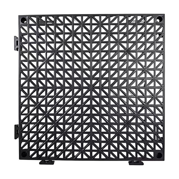1Pc Modular Interlocking Cushion 11.8X11.8In, Garage Floor Tiles, Non-Slip Splicing Floor Tiles for Drain, Deck, Pool, Outdoor/Indoor (Black)