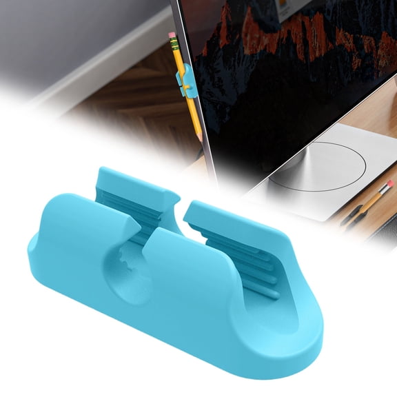 1Pc Monitor Side Pen Holder Clip, Multi Color Silicone Desk Pencil Holder, Self Adhesive Stationery Storage Clip, Computer Edge Pen Organizer, Portable Office Supply Clip for Home Office Daily Use