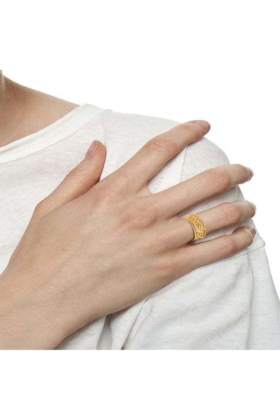 1Pc Moon Star Sun Ring Finger Ring Golden for Women Personalized Jewelry Size 7 1/4(17.5mm)