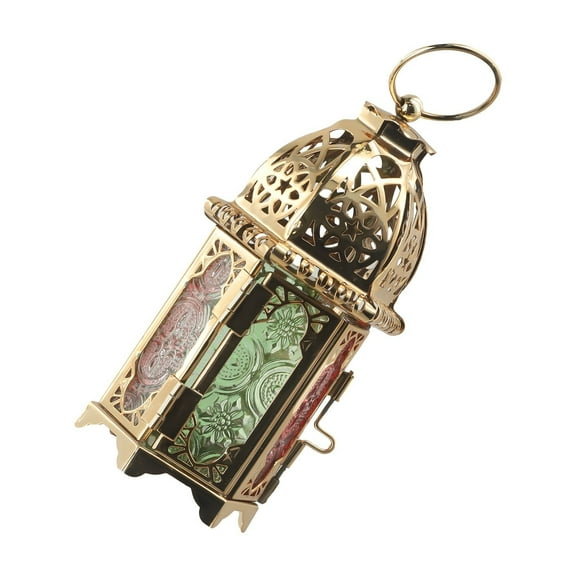 1Pc Moroccan Candle Lantern Decorative Candle Holder Lamp for Table or Hanging, Ramadan Decorations, Indoor Home Decor, Outdoor Patio or Porch, Weddings, 6.1*2.7inch