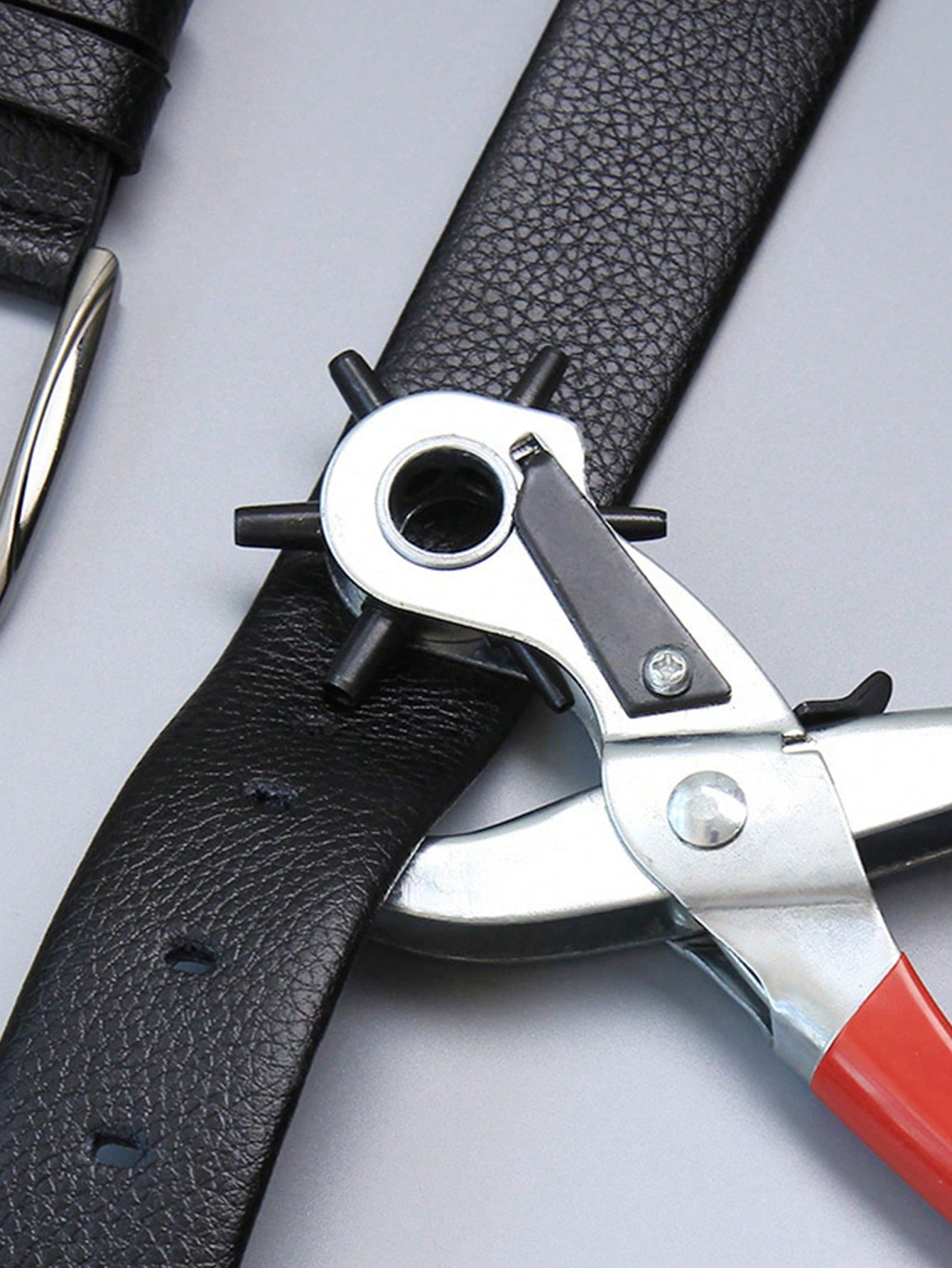 1Pc Multifunction Belt Punch Tool Leather Hole Punch Tool 8 5 Heavy Duty 6 Size Revolving Leather Belt Hand Hole Puncher For Belts