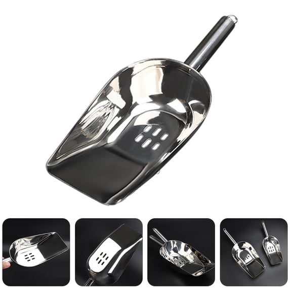 1Pc Multifunctional Filter Scoop Durable Stainless Scoop for Ice Cube Coffee Bean