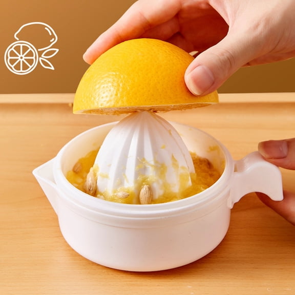 1Pc Multifunctional Hand Orange Juicer,Hand Press Orange,Lemon,Lime Squeezer with Ergonomic Grip,Hand Squeeze Manual Juice Squeezer With Handle,Dishwasher Safe,Easy to Clean,White,5x2.83"