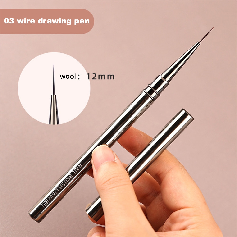 1pc Nail Art Liner Brush Stripe Pattern Painting Brush Acrylic Uv Gel 