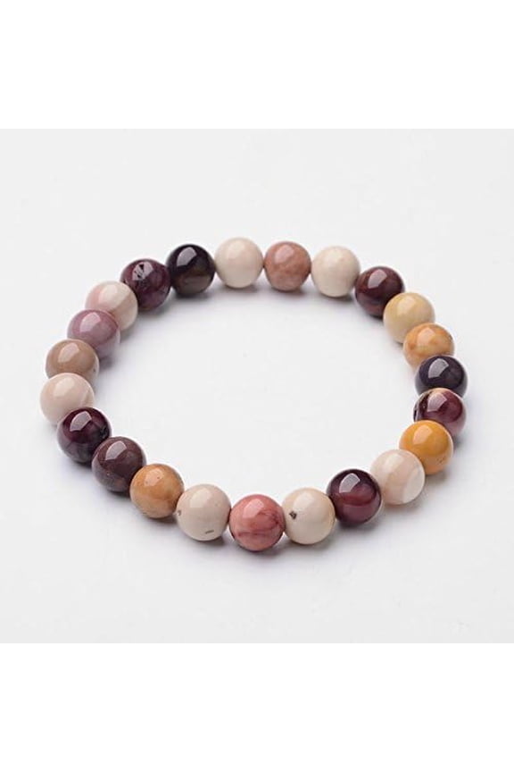 1Pc Natural Mookaite Beaded Stretch Bracelets 52mm