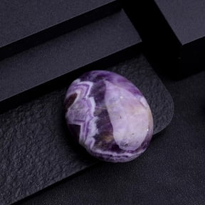 1Pc Natural Purple Amethyst Oval Figurine 45x35mm Stone Ornament for Desk Home Office Decor Purple