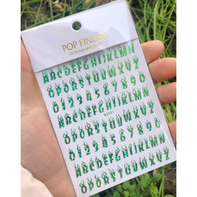 1Pc Numbers Decals 3D Nail Art StickerS Decals Letter Stickers Alphabet