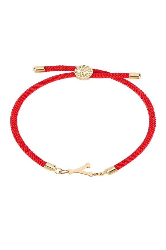 1Pc Nylon Cord Slider Bracelets for Women with Golden Brass Accessories Stainless Steel Letter Jewelry Lead Free Nickel Free Cadmium Free Letter Y