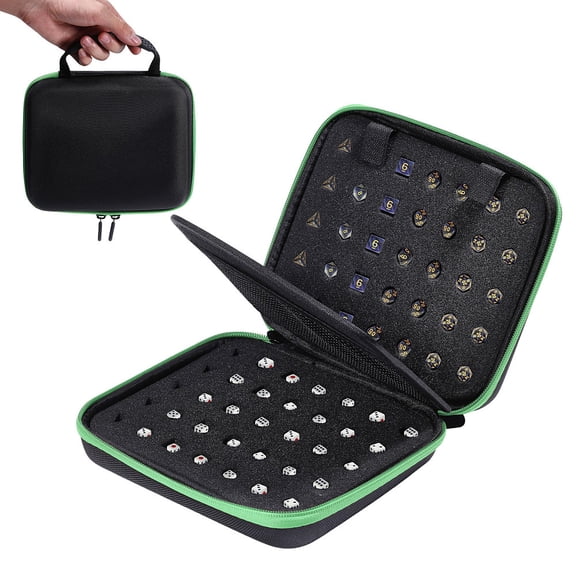 1Pc Nylon with EVA Sponge Dice Organizer Display Cases with Handle Polyhedral Dice Storage Holder Rectangle Lime 20x16x6.5cm diy
