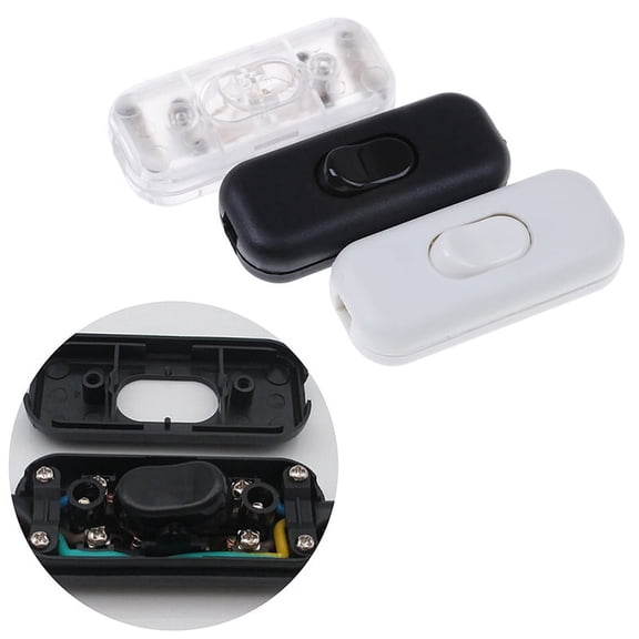 1Pc ON/OFF inline switch inline table lamp desk light cord cable switch 250V 6A