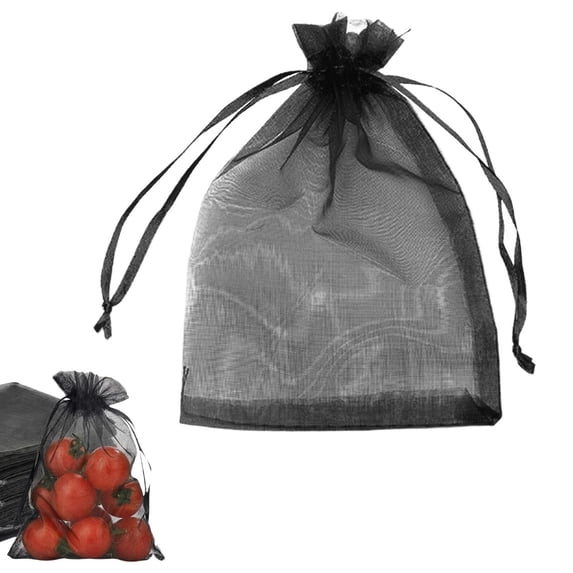 1Pc Organza Bags 4x6 Inch Sheer Drawstring Gift Bag, Light Black Organza Jewelry Pouches, Wedding Party Favor Pouches, Jewelry, Business, Christmas Party Favor Bags