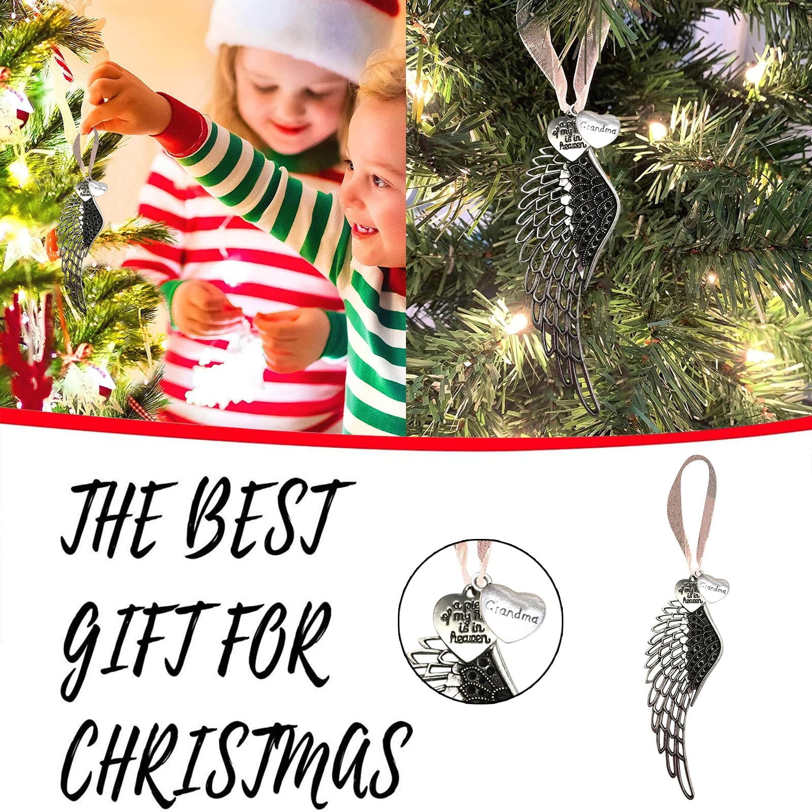 1Pc Ornament Clearance! Beneky Memorial Pendant, 1Pc Feather Heart ...