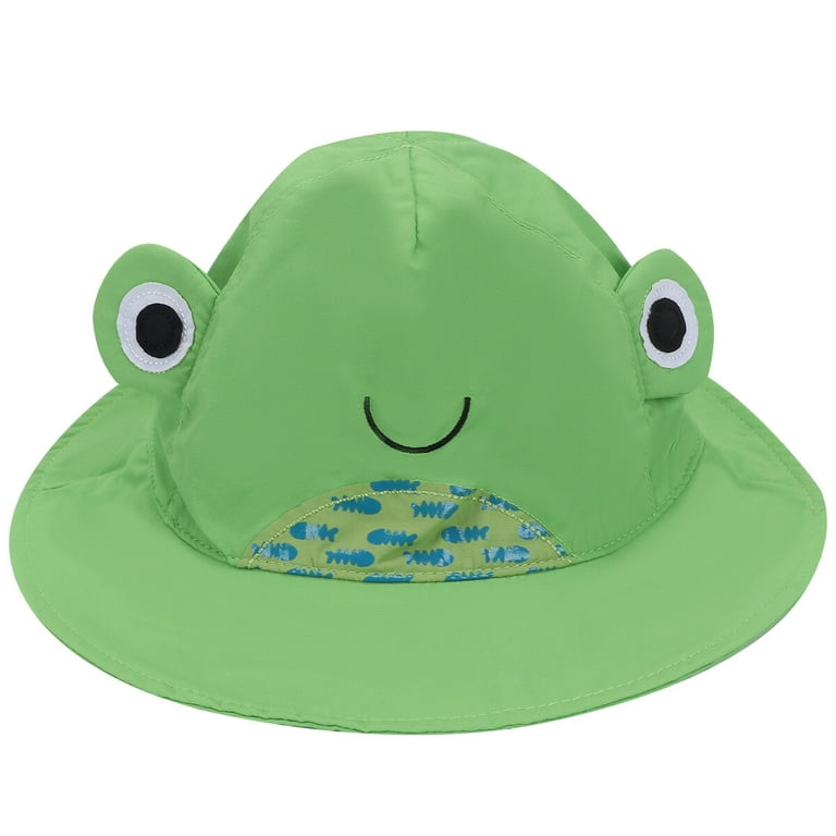 1Pc Outdoor Hat Sun-proof Cartoon Sun Blocking Hat for Children (Green  Frog, 50cm / 19.68inches head circumference，Suitable for 2-3 Years Old)