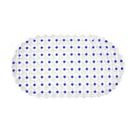 1Pc Oval Bath Mat for Tub, 24.4X13inch Non Slip Shower Mat PVC Floor Mat, Shower Mat Non Slip Anti Mold, Anti Slip Bathroom Shower Mat, Drain Holes Bathtub Carpet,Keep Bathtub Clean