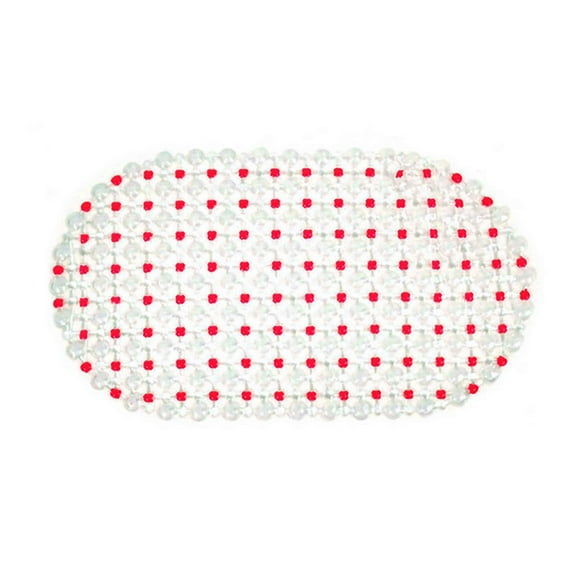 1Pc Oval Bath Mat for Tub, 24.4X13inch Non Slip Shower Mat PVC Floor Mat, Shower Mat Non Slip Anti Mold, Anti Slip Bathroom Shower Mat, Drain Holes Bathtub Carpet,Keep Bathtub Clean