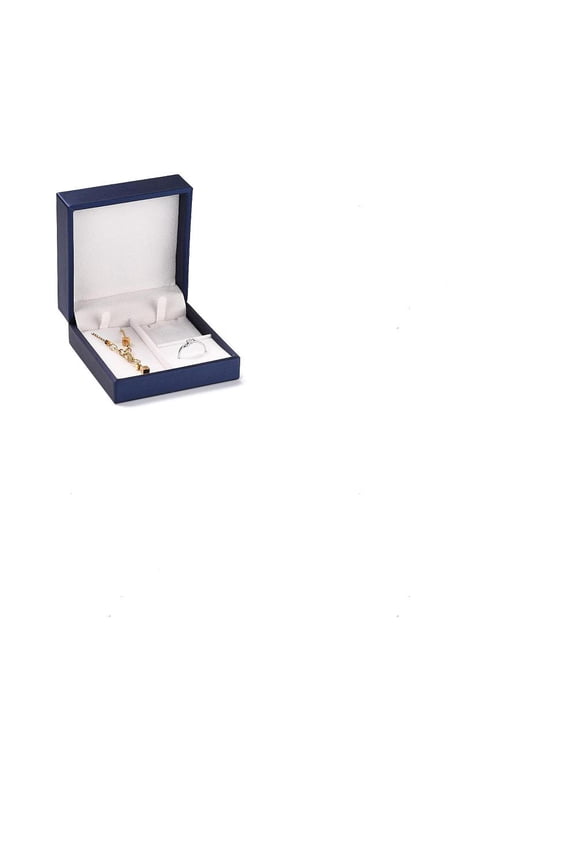 1Pc PU Leather Jewelry Box Square Medium Blue 9x9x4.5cm for Pendant Ring Bracelet Packaging Gift Display Storage DIY