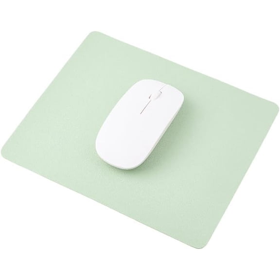 1Pc PU Leather Mouse Pad 190x230x2mm Green Rectangle Non-Slip Waterproof Mouse Pad for Everyday Use Laptop Gaming Working Making DIY