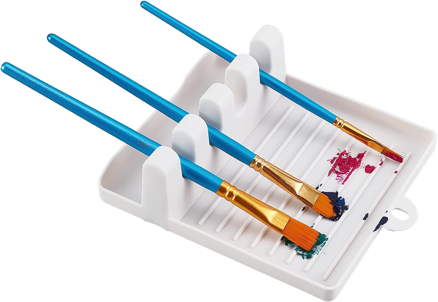 1Pc Paint Brush Rest Holder White Plastic 4 Slots Paintings Brushes ...