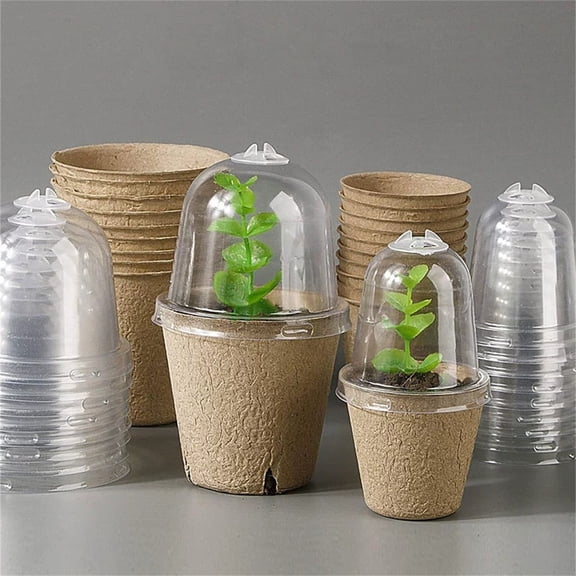 1Pc Paper Pulp Seedling Cup Biodegradable Flower Pot, Disposable Plant Growing Container For Seedlings, Succulents, Indoor/Outdoor Gardening