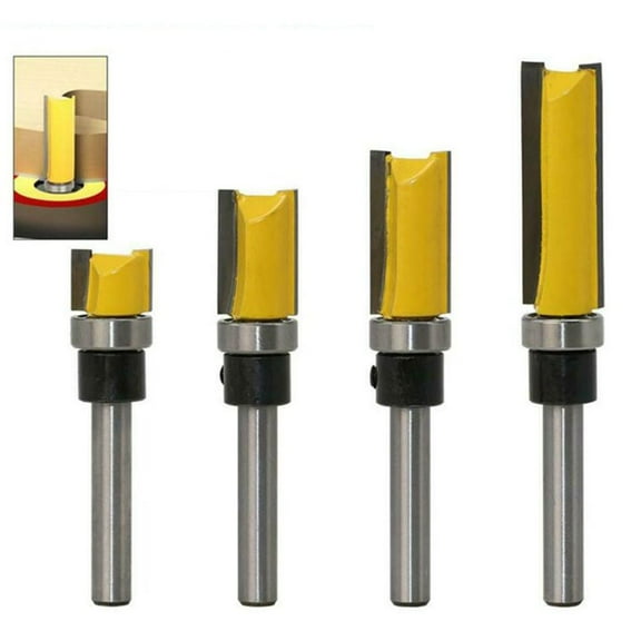 1Pc Pattern Bit Industrial 1/4Inch Shank Top Bearing Flush Trim Pattern Router Bits Woodworking Trimming Cutters Power Tools 6.35X12.7X11 Fangkenuo