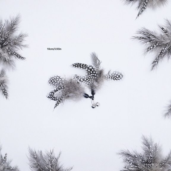 1Pc Pearl Feather Replacement Head For Interactive Cat Toy, Wave Dot Design, Self-Entertainment Cat Teaser Stick, Pet Plaything