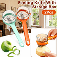 thumbnail image 1 of 1Pc Peeling Knife with Storage Box, Multifunctional Peeler with Built-in Container, Double Sided Stainless Steel Blade for Carrot Potato Vegetable, Kitchen Tool with Hanging Hole, 1 of 9