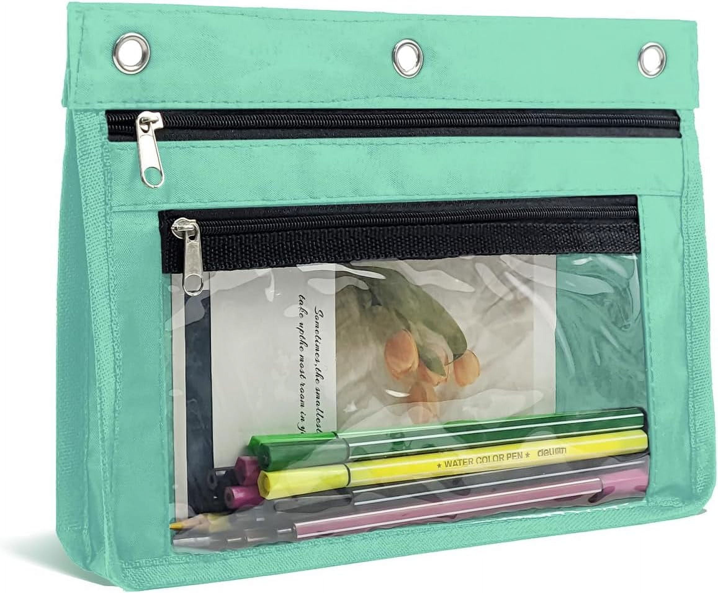 1Pc Pencil Pouch for 3 Ring Binder, Expandable Binder Pouches with