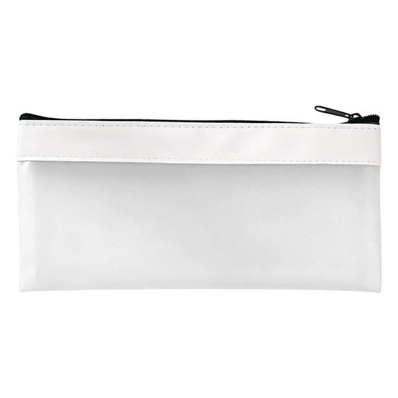 1Pc Pencil Pouch,Clear Pencil Pouches with Zipper,Waterproof Makeup Bag Travel Organizer, Durable TPU Material Pencil Case,Small Pen Pouch for Stationery,Home,Office Supplies,7.87x3.93 in(White)