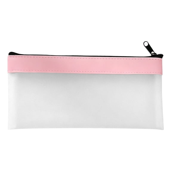 1Pc Pencil Pouch,Clear Pencil Pouches with Zipper,Waterproof Makeup Bag Travel Organizer, Durable TPU Material Pencil Case,Small Pen Pouch for Stationery,Home,Office Supplies,7.87x3.93 in(Pink)