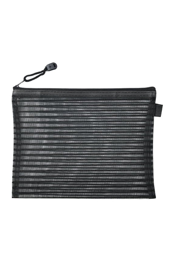 1Pc Pencil Pouch,Pencil Pouch Mesh Zipper Pouch Bag,Colorful Pencil Bag,Small Storage Bag,Multipurpose Pencil Case for Pens,Pencils,Markers,Cosmetics Storage Bag Travel Accessories,9x7 inch(Black)