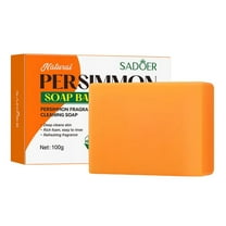 1Pc Persimmon Soap Bar for Body Odor Control, Natural Persimmon Body Soap Deeply Cleansing, Moisturizing and Soothing Skin for Women & Men 100g